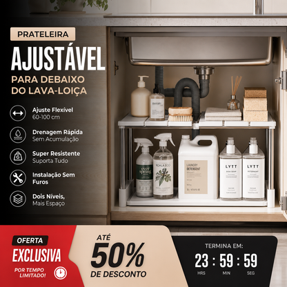 🎁Promoção de último dia: 49% de desconto🔥Prateleira expansível para debaixo do lavatório