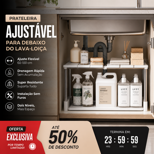 🎁Promoção de último dia: 49% de desconto🔥Prateleira expansível para debaixo do lavatório